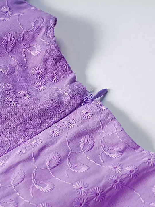 Evita Rochie pentru Copii Mâneci scurte Rose Purple