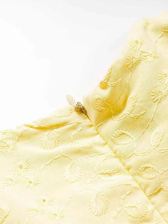 Evita Children's Dress All Yellow Rose Yellow