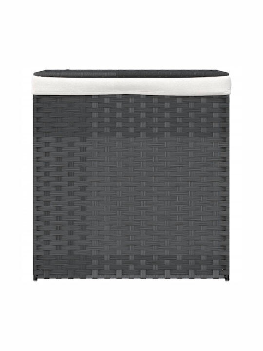 vidaXL Wicker Collapsible Laundry Basket with Lid 53x35x57cm Grey