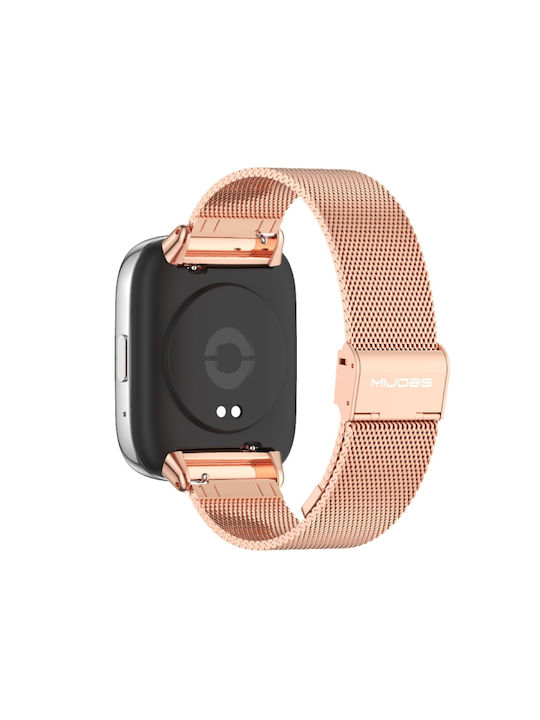 Mijobs Λουράκι Ανοξείδωτο Ατσάλι Ροζ Χρυσό (Redmi Watch 3)