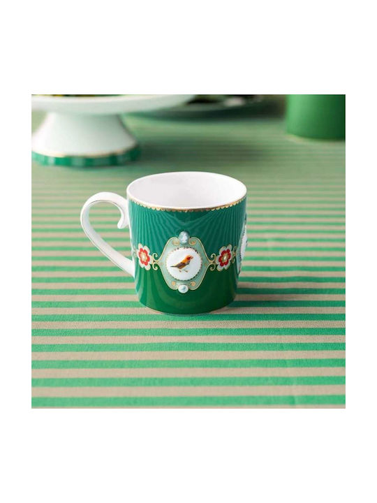 PiP Studio Love Birds Medallion Mug made from Porcelain Green 150ml 1pcs