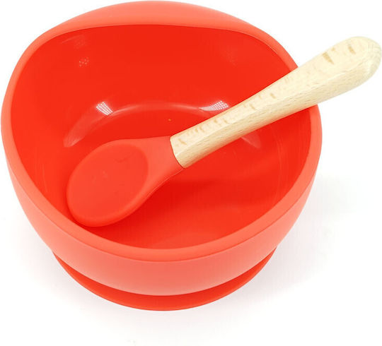 Baby Food Container Set made of Silicone Red 2pcs