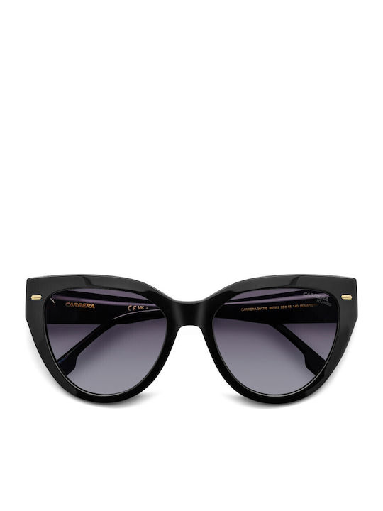 Carrera Damenträger Sonnenbrillen mit Schwarz Horn umrandetem Rahmen und Gray Verlaufsfarbe Gläser 3017/S 807WJ