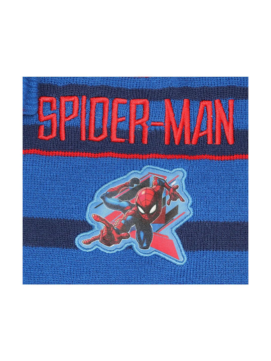 Marvel Kids Beanie Set with Gloves Knitted Blue