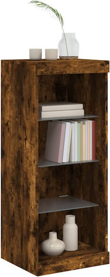 Wall Living Room Display Cabinet made of Particleboard with Glass & Lighting Coffee 41x37x100cm