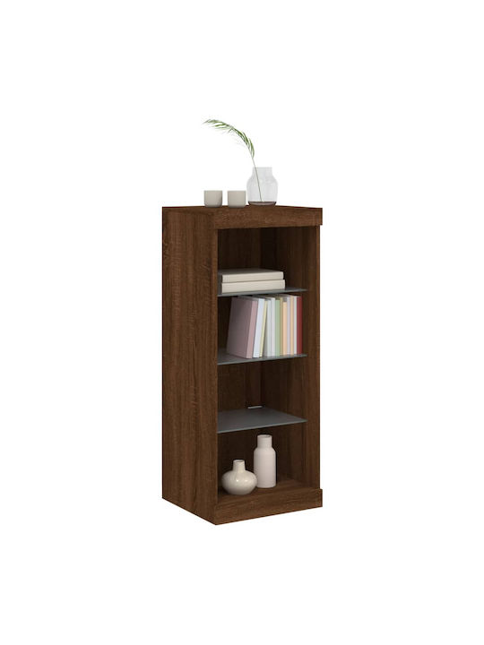 Wand Wohnzimmer Vitrine aus Spanplatte mit Glas & Beleuchtung Coffee 41x37x100cm