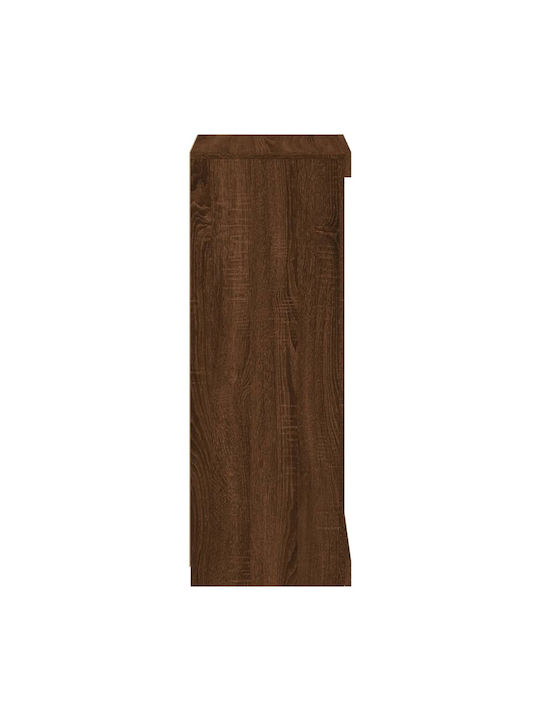 Wand Wohnzimmer Vitrine aus Spanplatte mit Glas & Beleuchtung Coffee 41x37x100cm