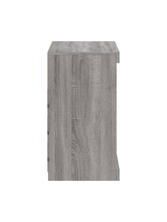 Wand Wohnzimmer Vitrine aus Spanplatte mit Glas & Beleuchtung Grey 60.5x37x67cm