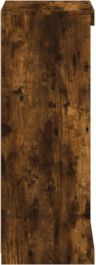Wall Living Room Display Cabinet made of Particleboard with Glass & Lighting Coffee 41x37x100cm