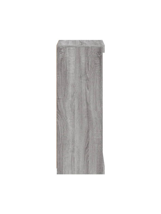 Wand Wohnzimmer Vitrine aus Spanplatte mit Glas & Beleuchtung Grey 41x37x100cm