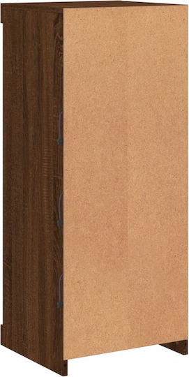 Wall Living Room Display Cabinet made of Particleboard with Glass & Lighting Coffee 41x37x100cm