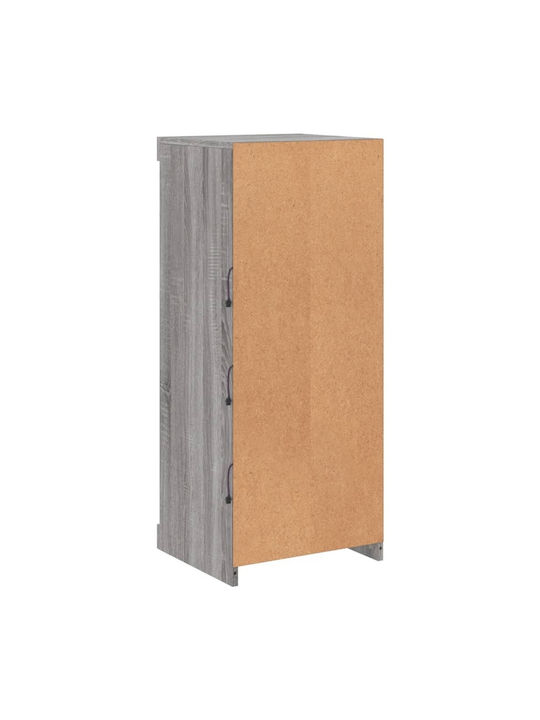 Wand Wohnzimmer Vitrine aus Spanplatte mit Glas & Beleuchtung Grey 41x37x100cm