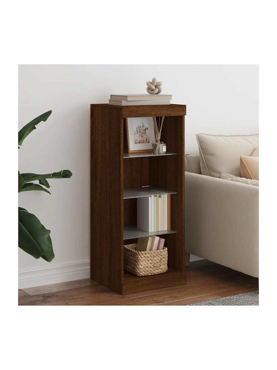 Wand Wohnzimmer Vitrine aus Spanplatte mit Glas & Beleuchtung Coffee 41x37x100cm