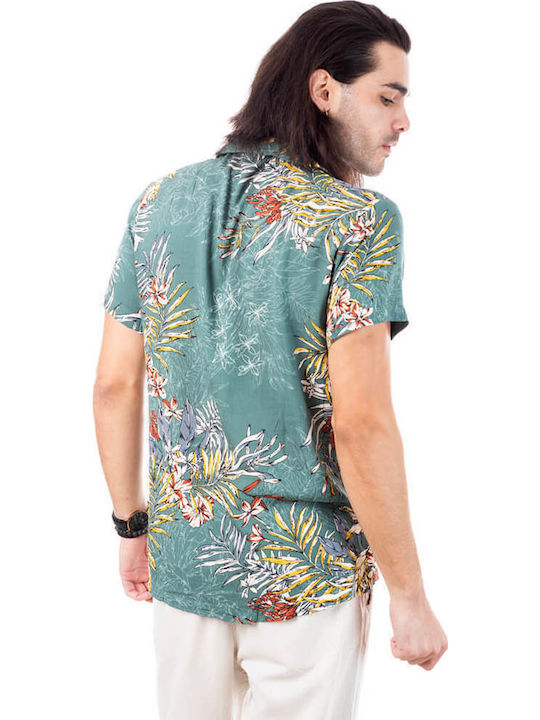 Κοντομάνικο Πουκάμισο σε Κανονική Γραμμή Floral Πολύχρωμο