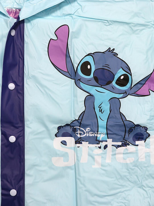 Lilo Stitch Waterproof Kids Casual Short Coat with Hood Light Blue