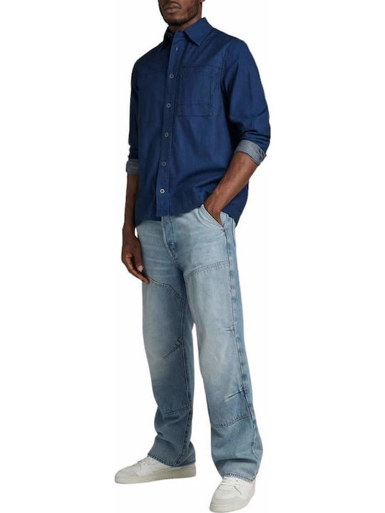 Langärmlig Jeans Hemd Blau