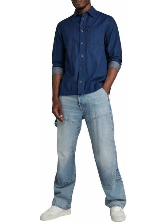Langärmlig Jeans Hemd Blau