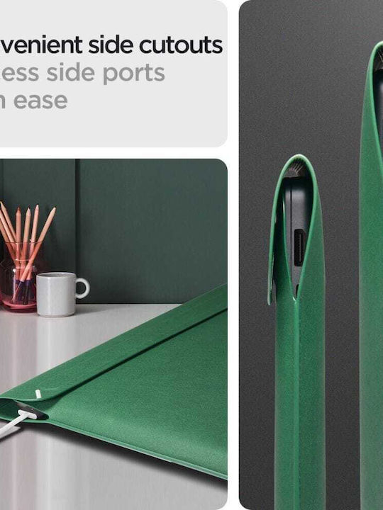 Spigen Valentinus Tasche Fall für Laptop 15" in Grün Farbe