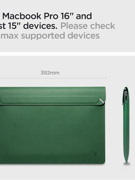 Spigen Valentinus Tasche Fall für Laptop 15" in Grün Farbe