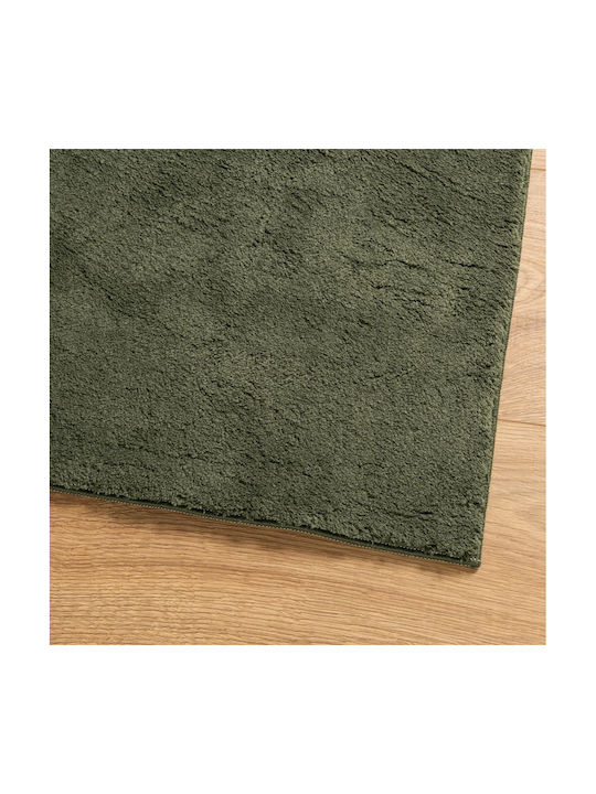 vidaXL Huarte Rutschfest Teppich Rechteckig Synthetisch,Polyester/Cotton/Leather Grün