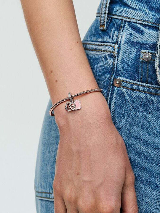 Pandora Sparkling Infinity Heart Dangle Charm από Ασήμι Pandora Sparkling Infinity Heart Dangle Charm από Ασήμι