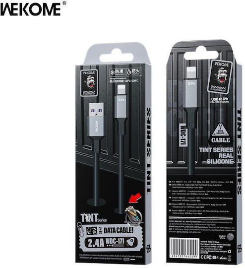 WK Wdc-17i USB-A zu Lightning Kabel Schwarz 1.2m