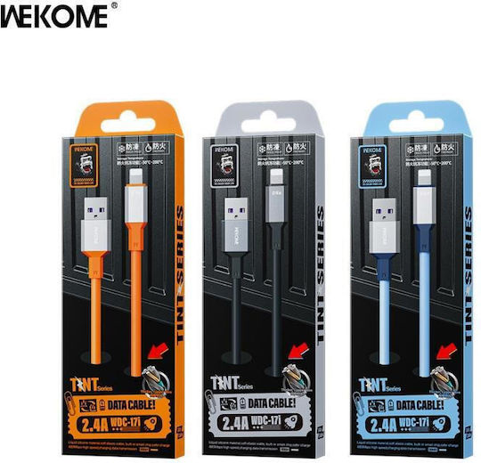 WK Wdc-17i USB-A zu Lightning Kabel Schwarz 1.2m