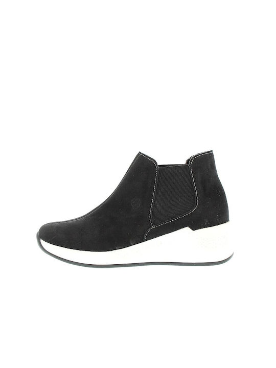 Suave 11010 Piele Cizme de gleznă pentru femei Croco negru