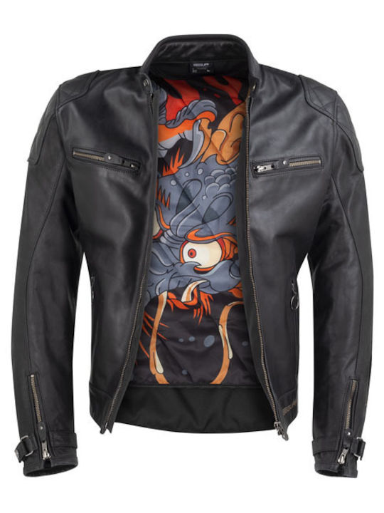 Segura Men's Motorcycle Jacket Leather 4 Seasons Black