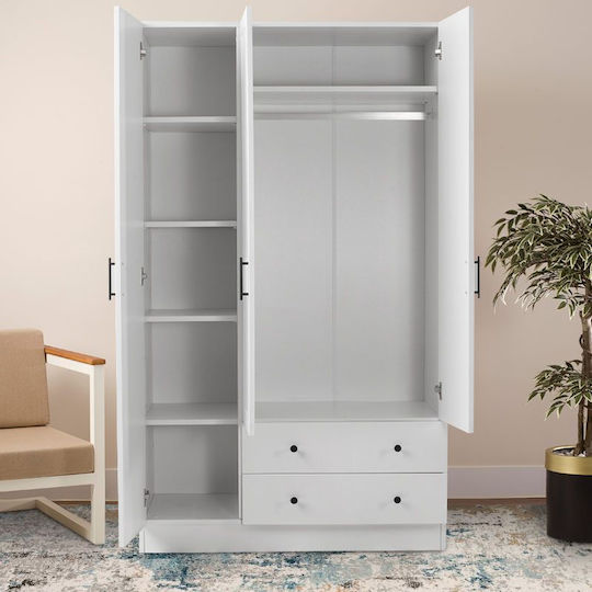 Dreifachtür Kleiderschrank Jenna White 105x50x182cm