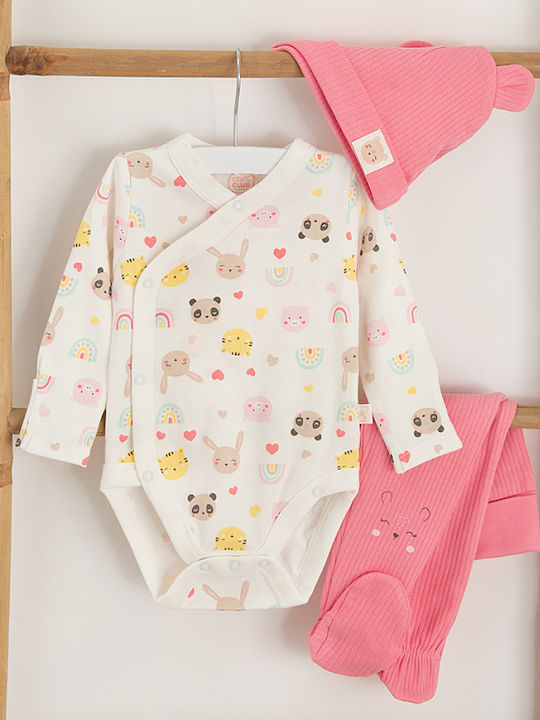 Cool Club Baby Bodysuit Set Long-Sleeved with Pants Rose