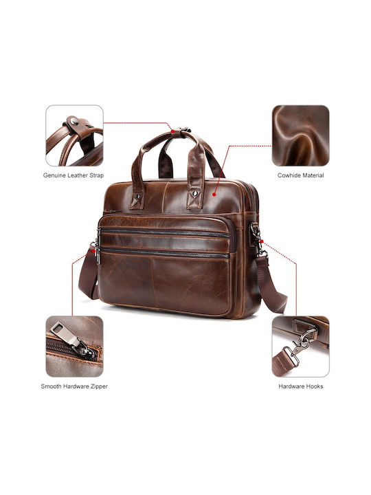 Leder Herrentasche Geldbörse Braun
