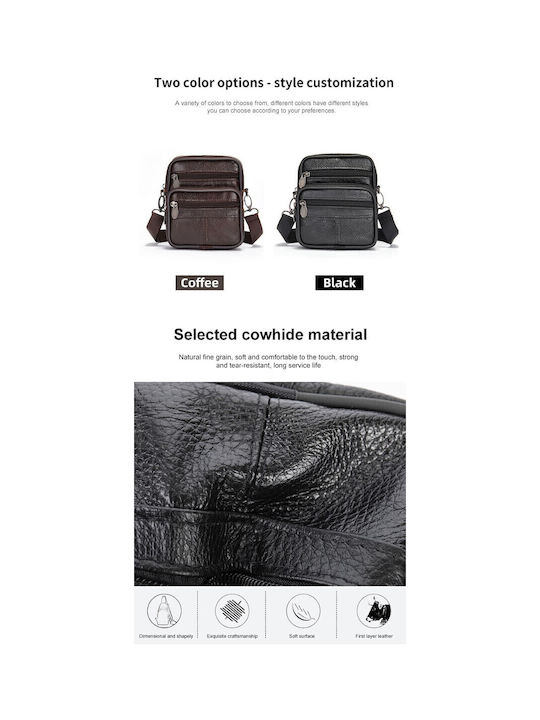 Herren Ledertasche Schulter / Crossbody Schwarz