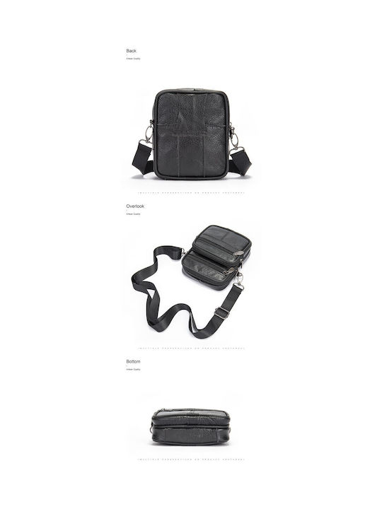 Herren Ledertasche Schulter / Crossbody Schwarz