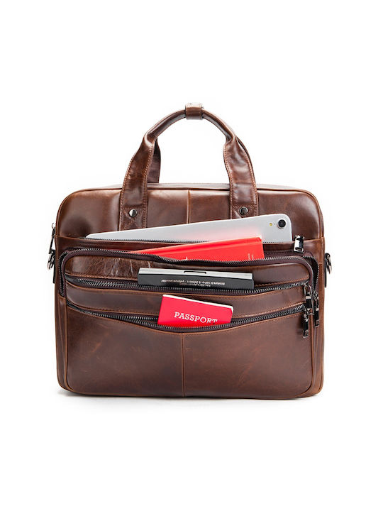 Leder Herrentasche Geldbörse Braun
