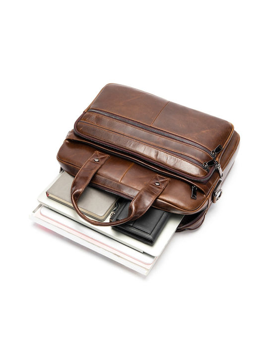 Leder Herrentasche Geldbörse Braun