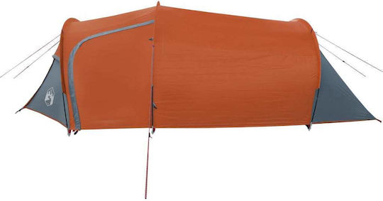 vidaXL Καλοκαιρινή Σκηνή Camping Τούνελ Γκρι με Διπλό Πανί για 4 Άτομα 360x135x105εκ.