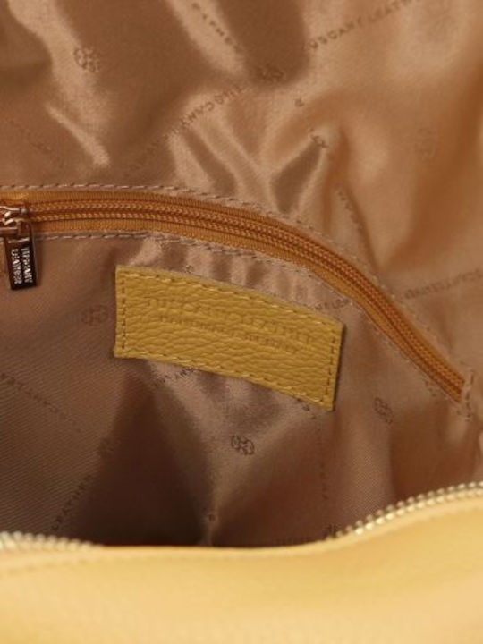 De piele Geantă de damă Rucsac Galbenă