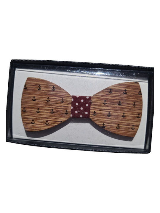 Kids' Wooden Bow Tie Burgundy