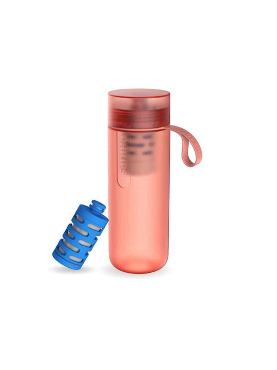 Philips Gozero Sport Water Bottle Plastic with Filter 590ml Red
