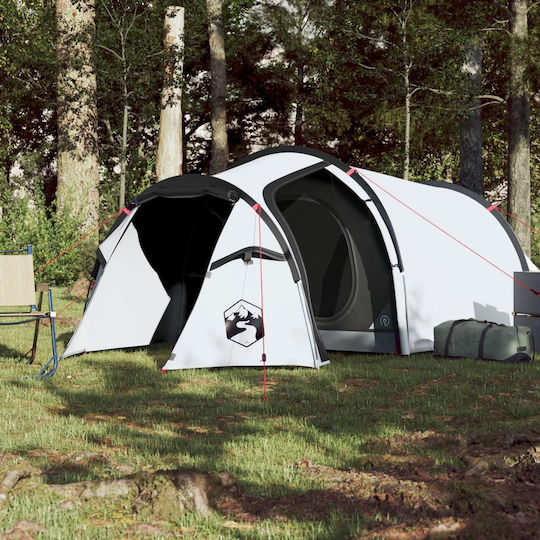 vidaXL Summer Camping Tunnel Tent White with Double Cloth for 4 People 360x135x105cm
