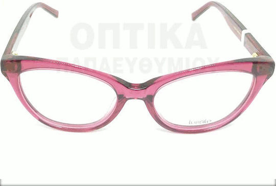 Lussile Γυναικείος Κοκκάλινος Σκελετός Γυαλιών Cat Eye Ροζ LS32343 LN05