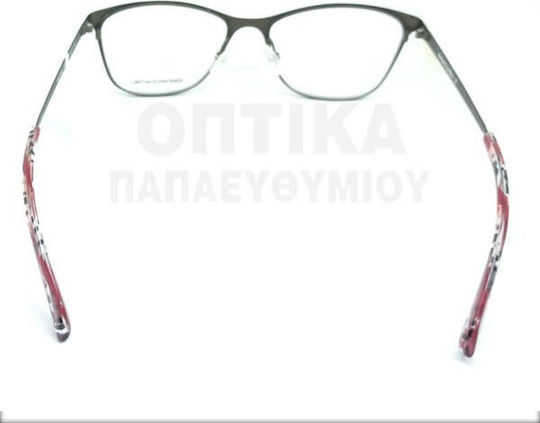 Rebecca Blu Damen Metallisches Brillengestell Katzenauge Rote RB7460 RW02