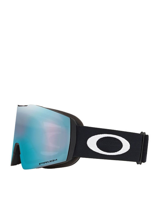Oakley Fall Line Mască de Schi și Snowboard pentru Adulți Neagră cu Lentilă Albastră cu Efect de Oglindă