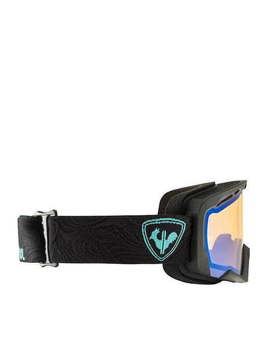 Rossignol Spiral Miror Ski- & Snowboardbrille Erwachsene Schwarz mit Linse Spiegel in Blau Farbe