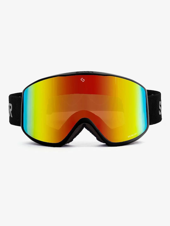 Sinner Sin Valley Ski & Snowboard Goggles Kids Black with Lens in Orange Color