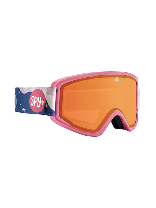 Spy Crusher Elite Ski- & Snowboardbrille Kinder Rosa mit Linse Spiegel in Braun Farbe