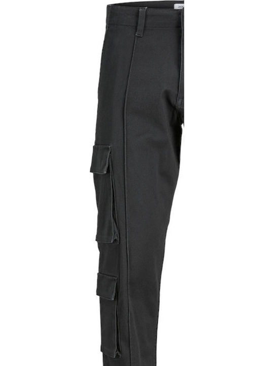 Trousers Cargo Elastic in Loose Fit Black