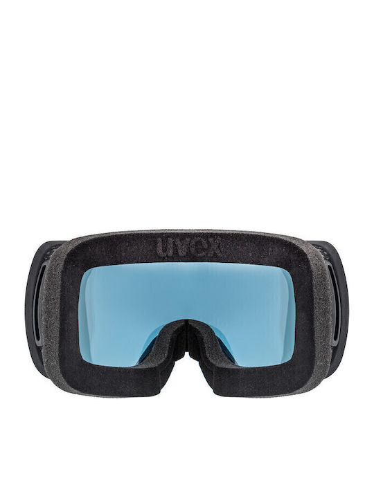 Uvex Compact FM Μάσκα Σκι & Snowboard Ενηλίκων Μαύρη με Φακό Καθρέπτη σε Γκρι Χρώμα