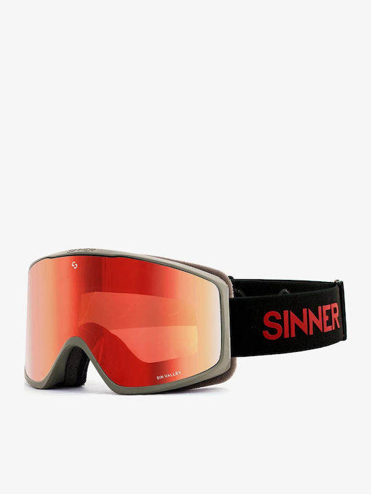 Sinner Sin Valley Ski- & Snowboardbrille Erwachsene Gray mit Linse in Orange Farbe
